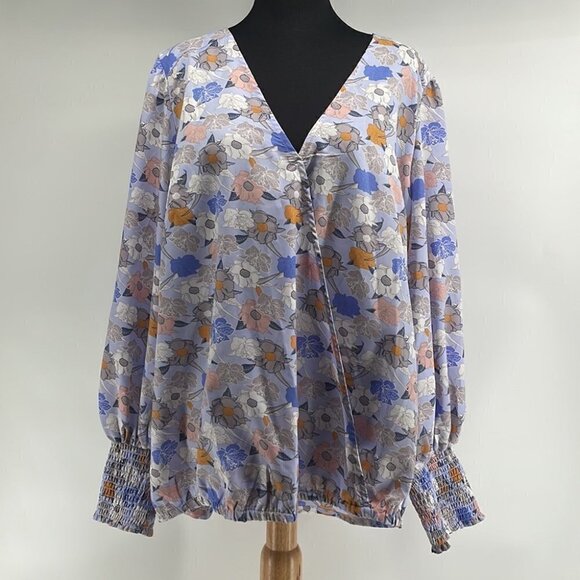 𝅺mellowday floral shirt blouse high low tunic stretch waist sz 2X plus size NWT - Picture 1 of 10